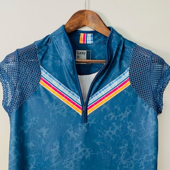 Lucky in Love Performance Short Sleeve Feeling Inky Polo Shirt Small - Picture 4 of 8